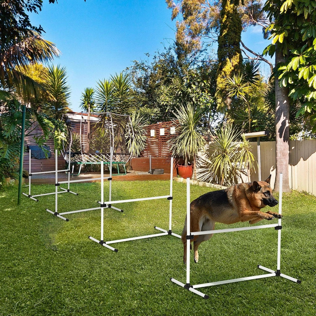 Set per Agility Cani 4 Pezzi con Valli e Borsa ¨C Minimal ¨C Bianco 99x65x94 cm