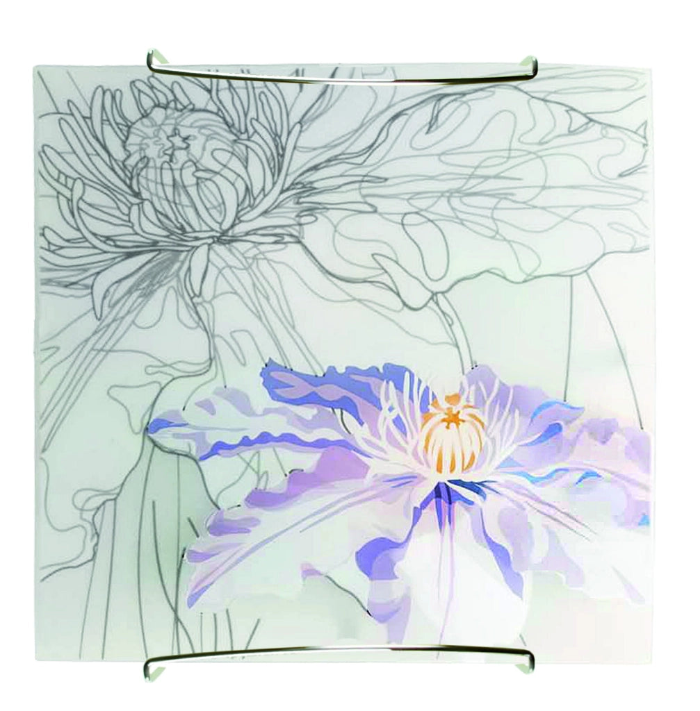 Plafoniera Candellux Spring cromata vetro bianco E27 30cm