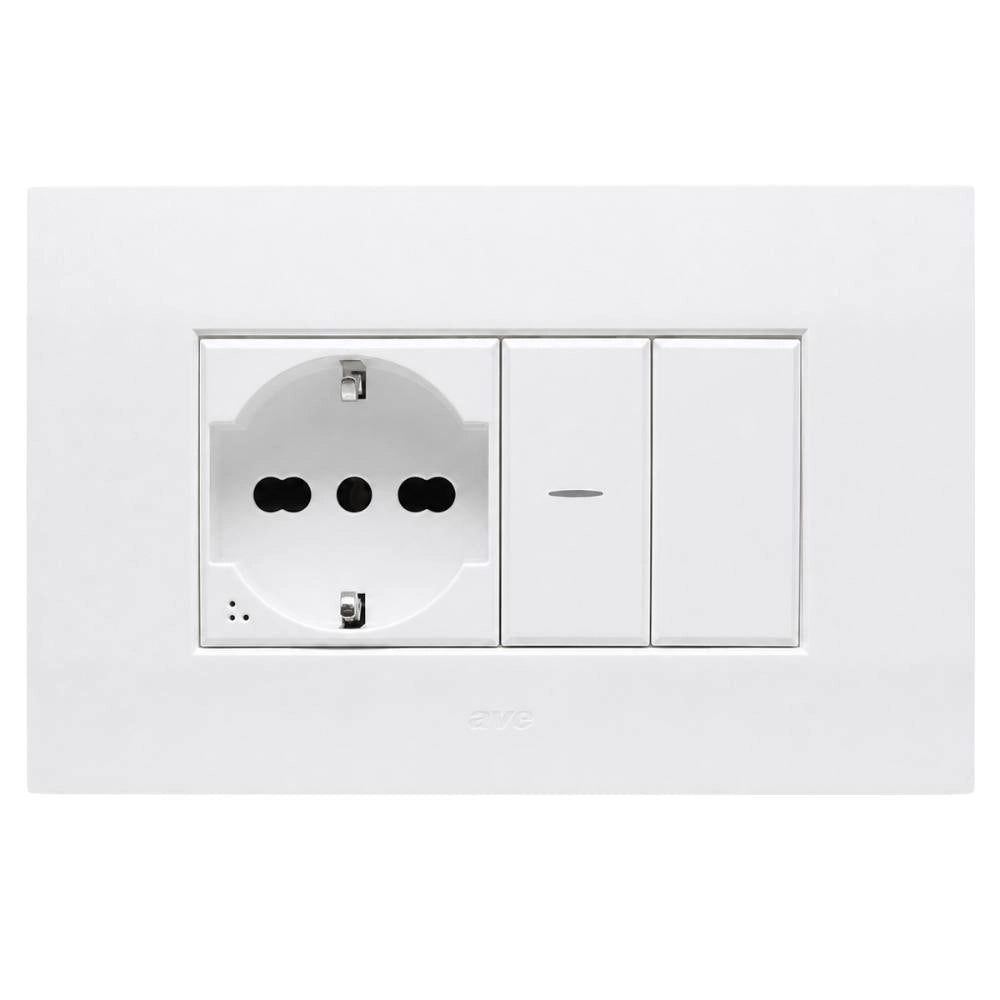 Placa in tecnopolimero smart easy s44 per serie civile *** colore bianco opaco, numero posti 4 moduli, confezione 1