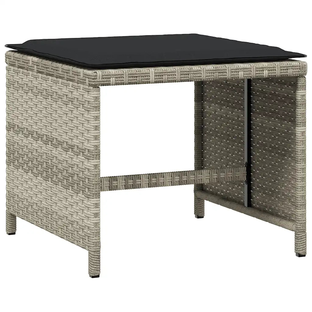 Set Pranzo da Giardino 9pz con Cuscini Grigio Chiaro Polyrattan 3278086
