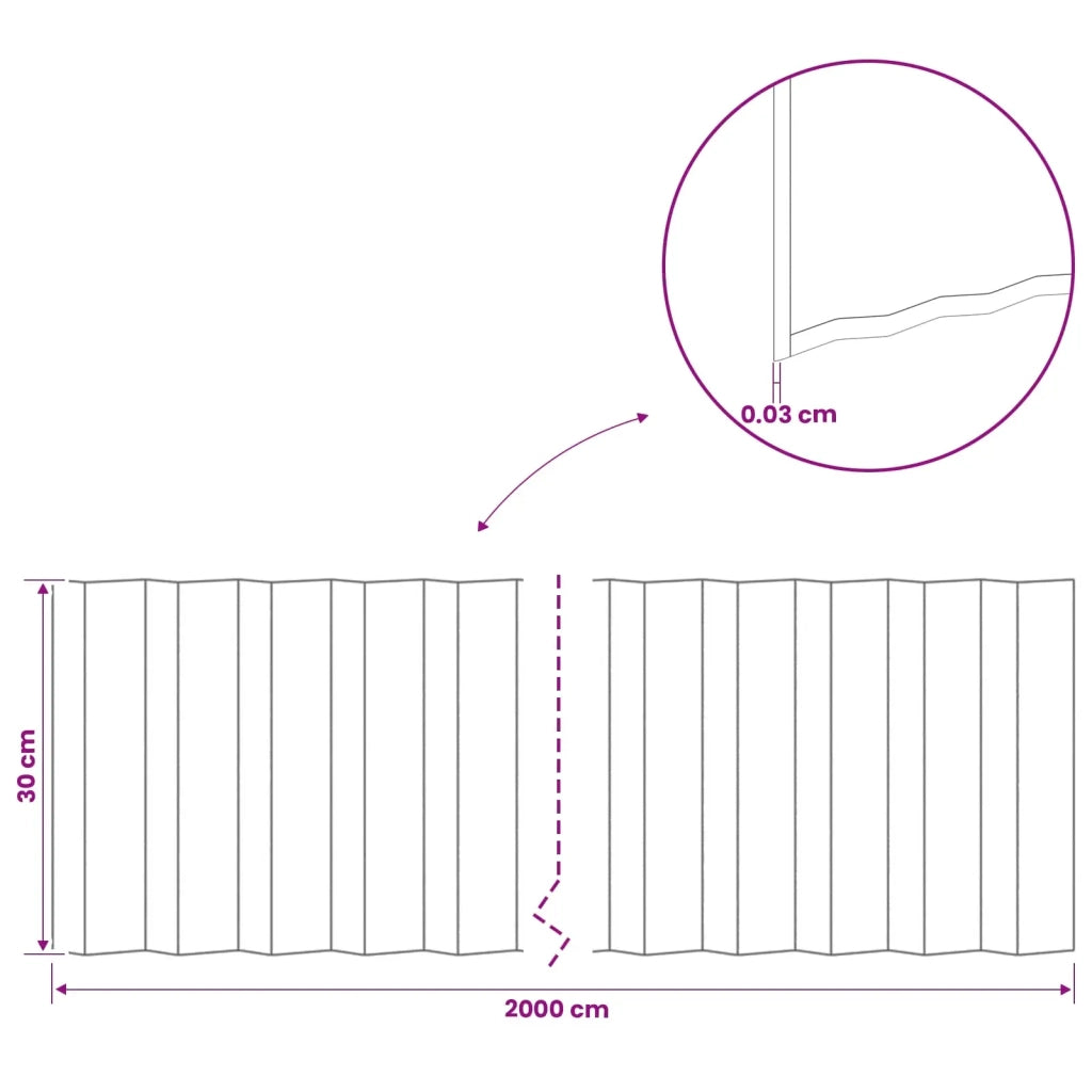 Bordura per Prato 20 m x 30 cm Acciaio zincato Argento 42030327
