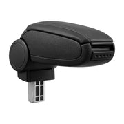 Bracciolo centrale per Opel Astra G con scomparto imbottito in similpelle nera con cuciture nere 03_0000552