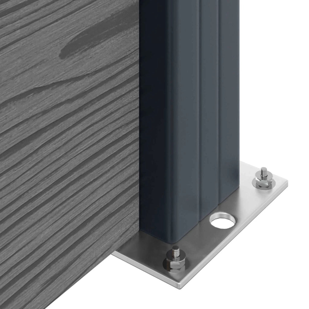 Pannello di Recinzione 9 pcs WPC e Alluminio Grigio