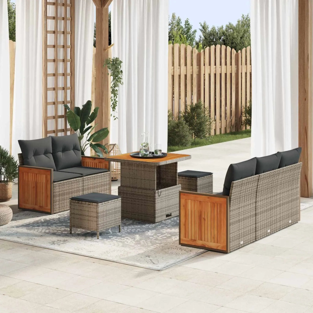 Set Divano da Giardino con cuscino 8 pcs Grigio 3363118
