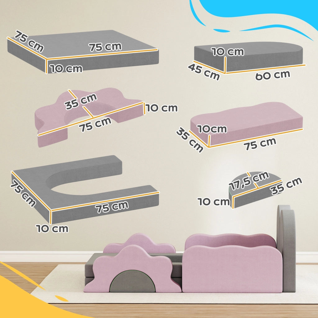 Set blocchi di schiuma per arrampicata e gioco ¨C zephmum ¨C grigio e rosa