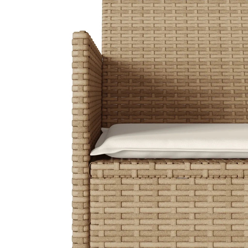 Divano Giardino 2 Posti con Tavolo e Cuscini-Sofa da Giardino-Divanetto da esterno Beige Polyrattan