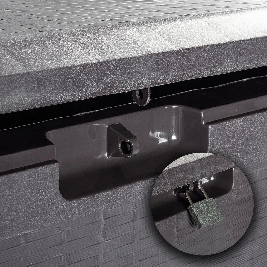 KADAX Box da giardino/balcone 290L per giardino, balcone, terrazzo, marrone