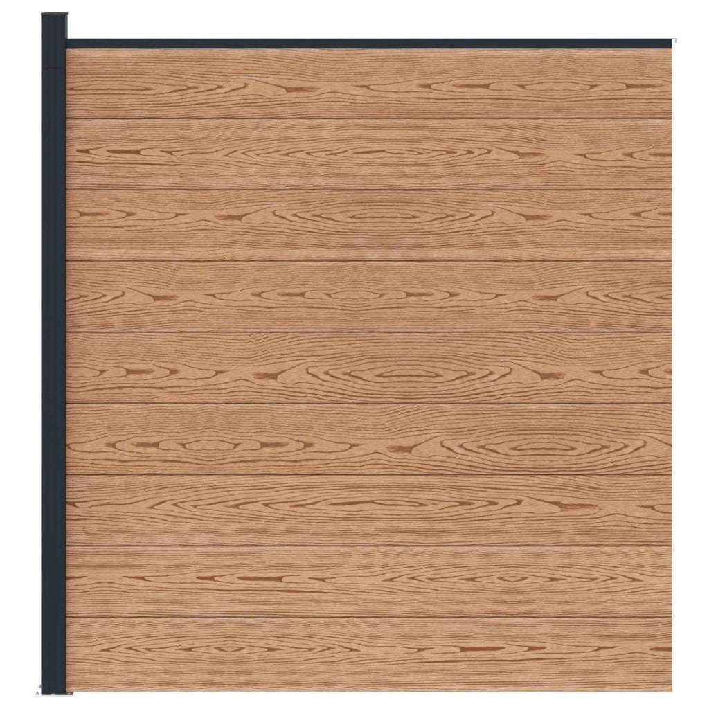 Set di Recinzione 175 x 186 cm WPC e Alluminio Marrone 42039058
