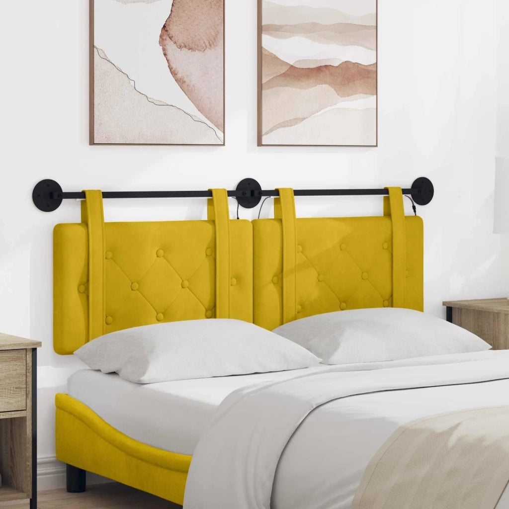 Testiera | Testata sospesa Con luce LED Giallo Velluto