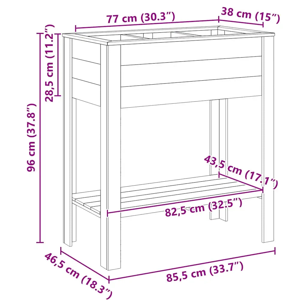 Vaso Alto Marrone 85,5 x 46,5 x 96 cm Legno di pino impregnato 42013033
