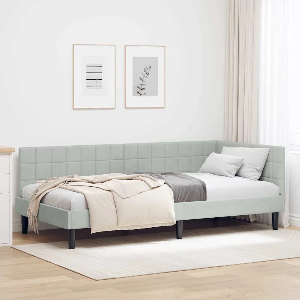 Cornice del letto ad angolo Grigio chiaro 90 cm x 200 cm 42016428