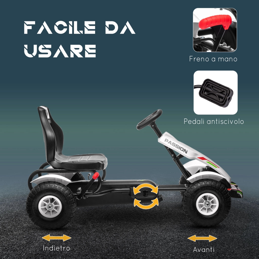 Go Kart a Pedali per Bambini ¨C Minimal ¨C Plastica e Metallo, 121x58x61 cm