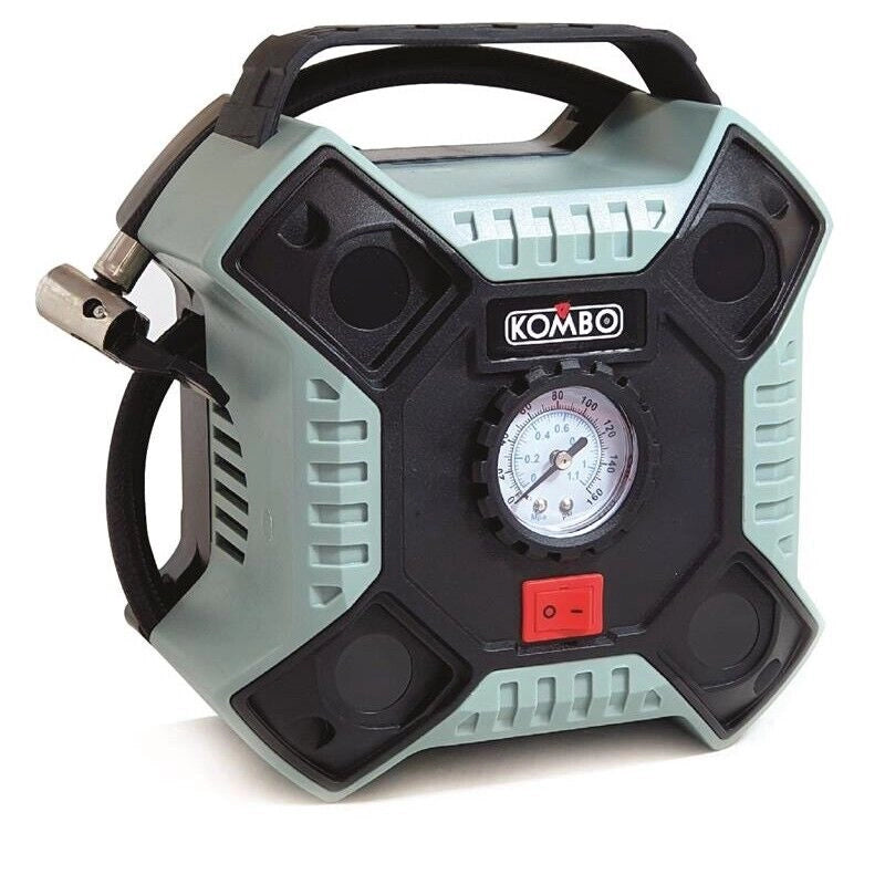 COMPRESSORE ELETTRICO PORTATILE  DA 12V CON 3 ADATTATORI E CAVO DA 3 MT PRESSIONE MAX: 160PSI/11BAR  OKP