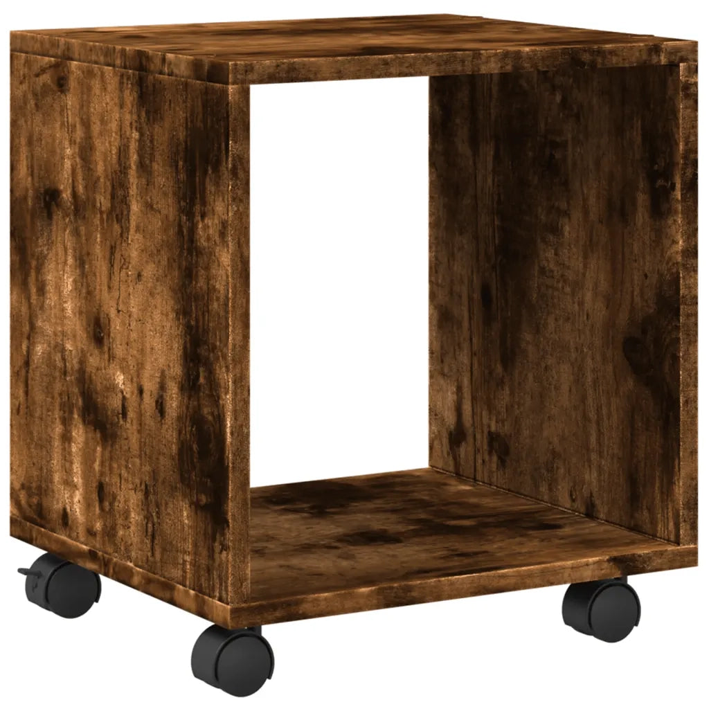 Mobiletto con Ruote Rovere Fumo 37x33x42,5 cm in Truciolato 853132