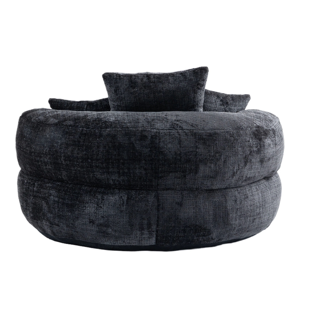 Divano Poltrona Gaming con Cuscini ¨C MINIMAL ¨C Nero, Tessuto Chenille