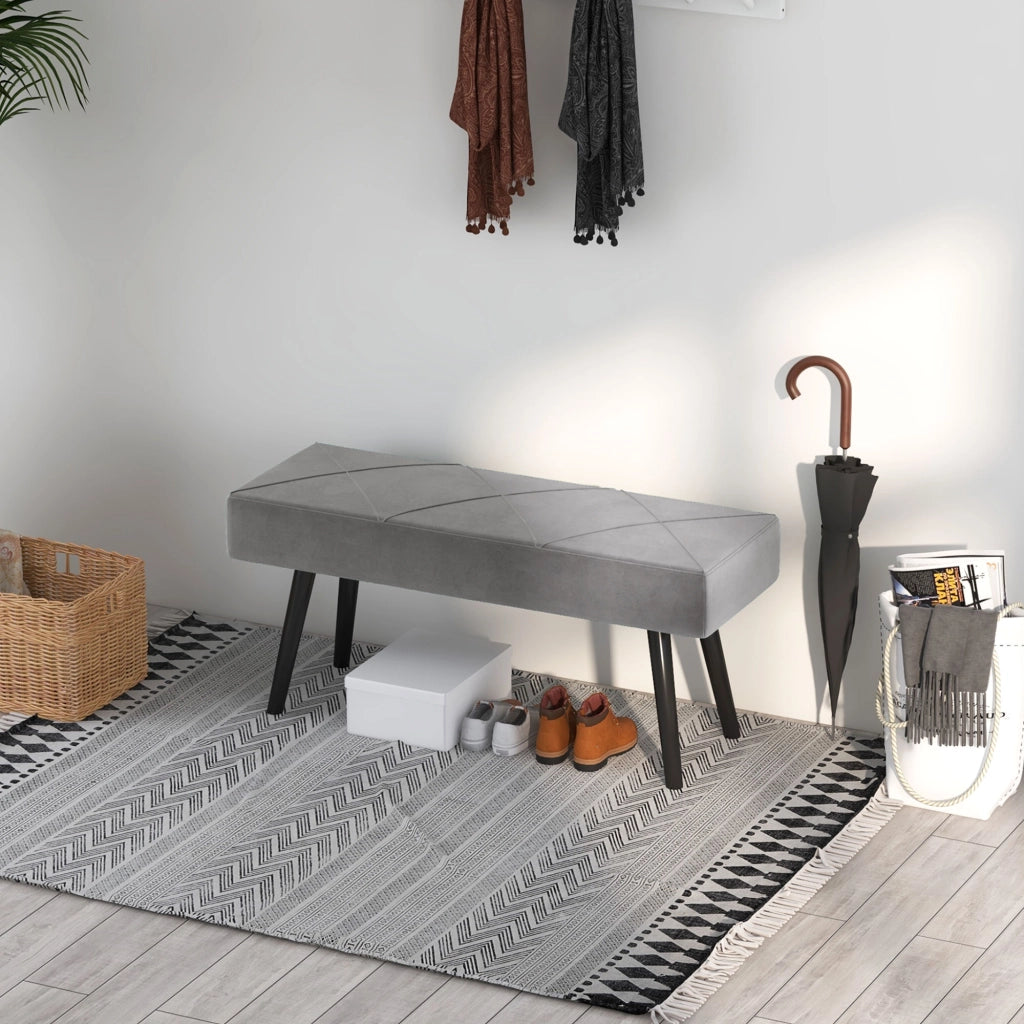Panca letto imbottita ¨C Minimal ¨C Grigio 100x36x45 cm