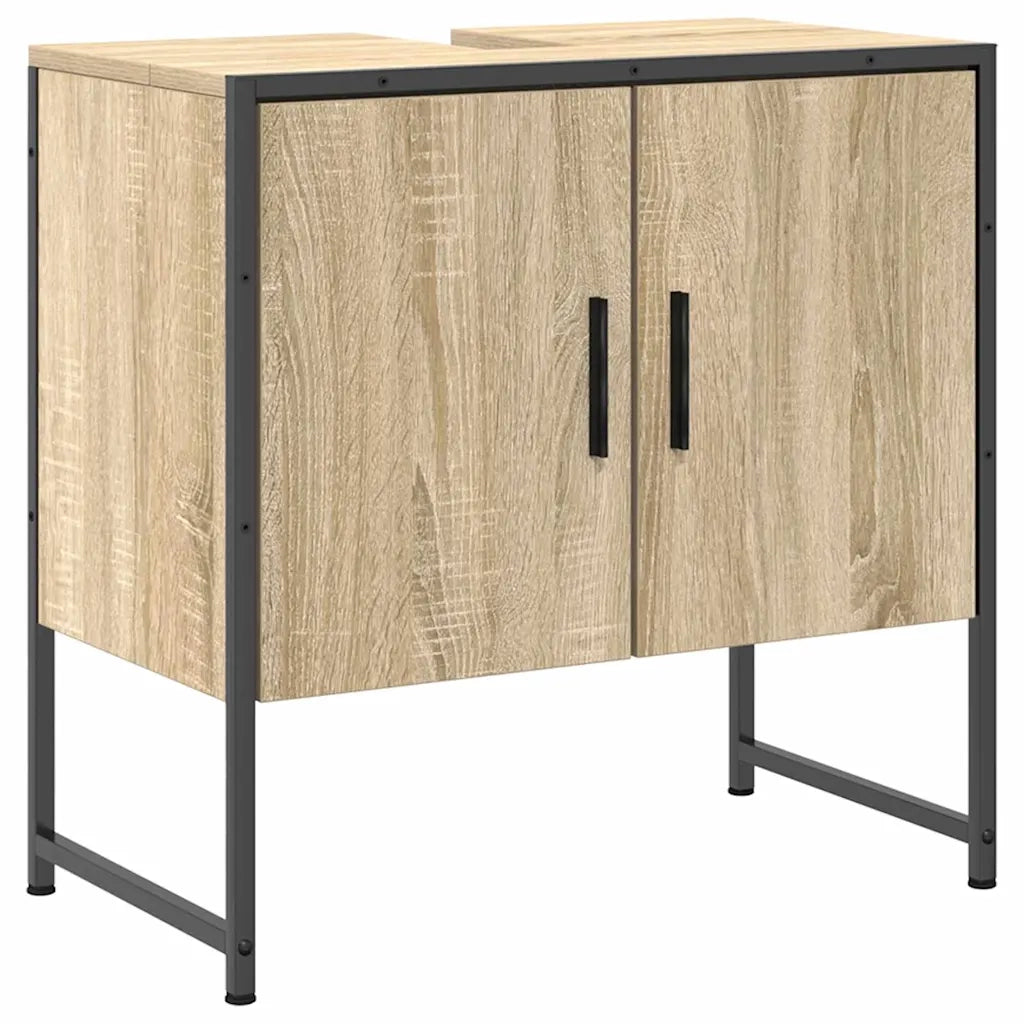 Set di mobili per il bagno 3 pcs Marrone Legno multistrato