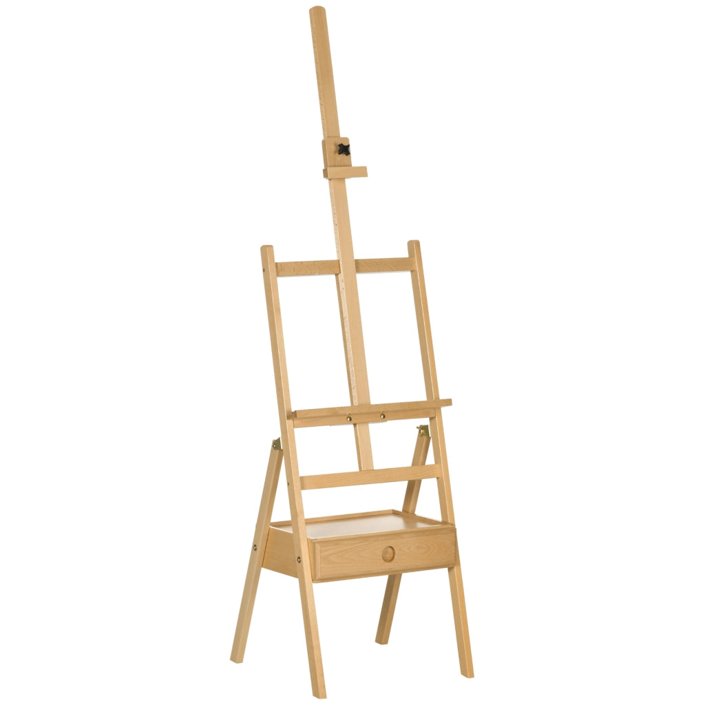 Cavalletto da Pittura Regolabile con Cassetto ¨C Xylo ¨C Legno Naturale e Nero
