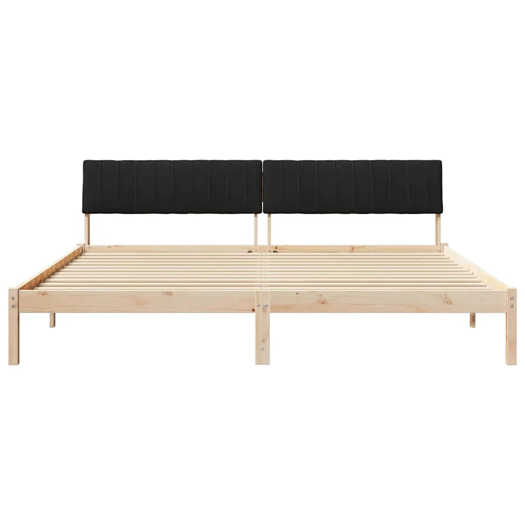 Struttura del Letto con testiera Marrone e nero 200 x 200 cm