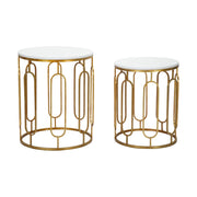 Set di Tavolini VKH535, Oro, Metallo, 46x46x55 cm