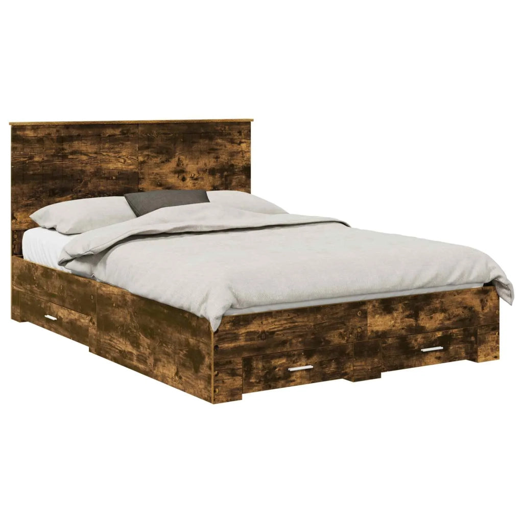Struttura del letto Rovere fumé 140 x 200 cm Legno multistrato 3411300