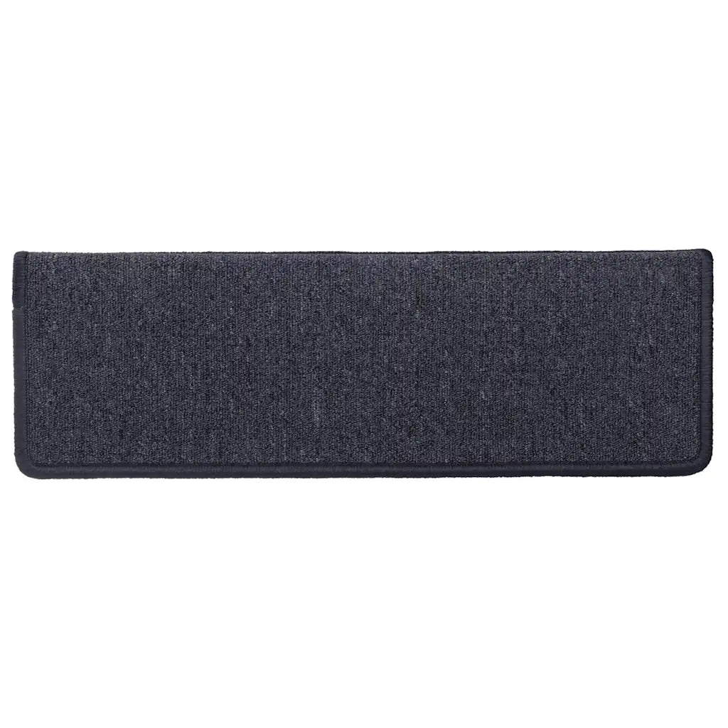 Tappetini per scale 30 pz 65x21x4 cm Grigio scuro e blu con bordo rettangolare 3365775