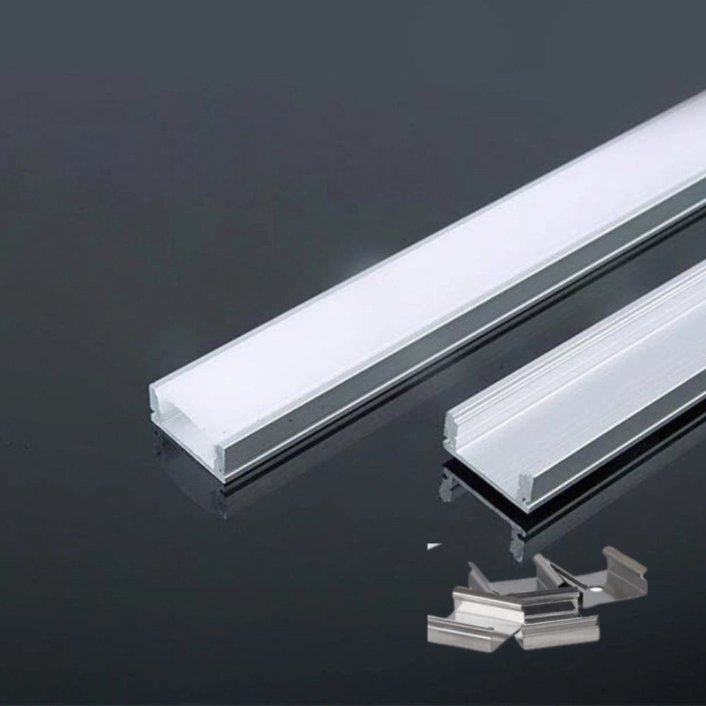 Profilo in alluminio per striscia led strip 6 millimetri lunghezza 2 metri