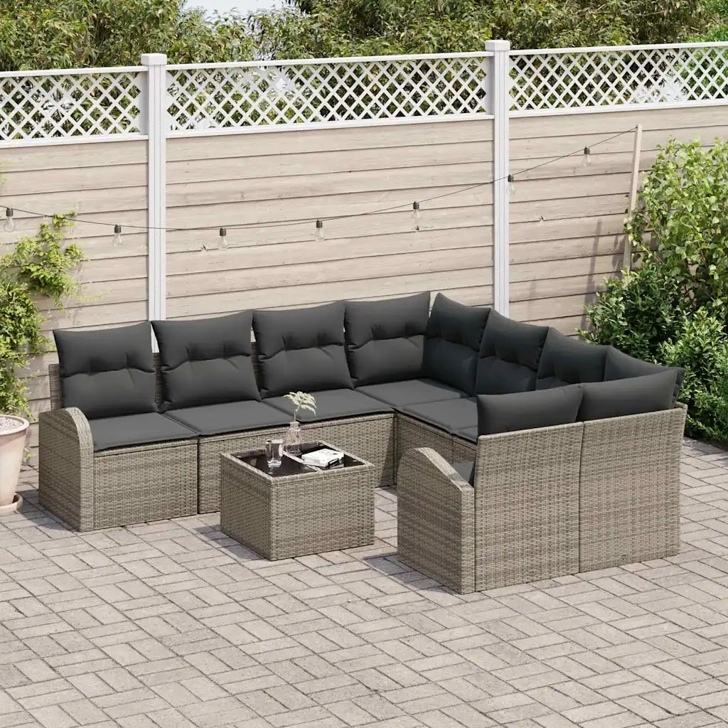 Set Divano da Giardino Grigio 55 x 55 x 37 cm polyrattan 3345979