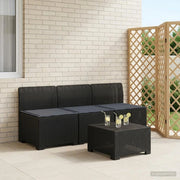 Divano da esterno-Divano da Giardino 3 posti con cuscini in look rattan PP 739862