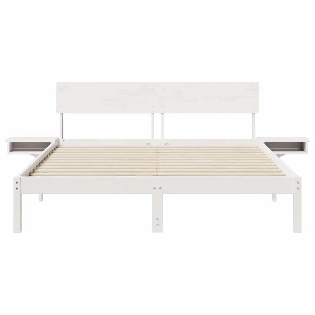 Struttura del letto Bianco 150 x 200 cm Pino massello 873443