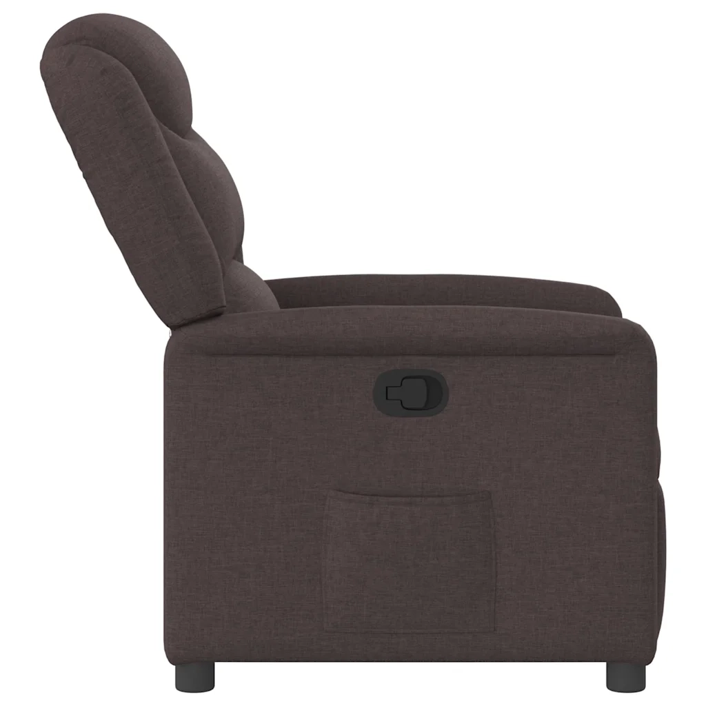 Poltrona Reclinabile Marrone Scuro in Tessuto 4015601