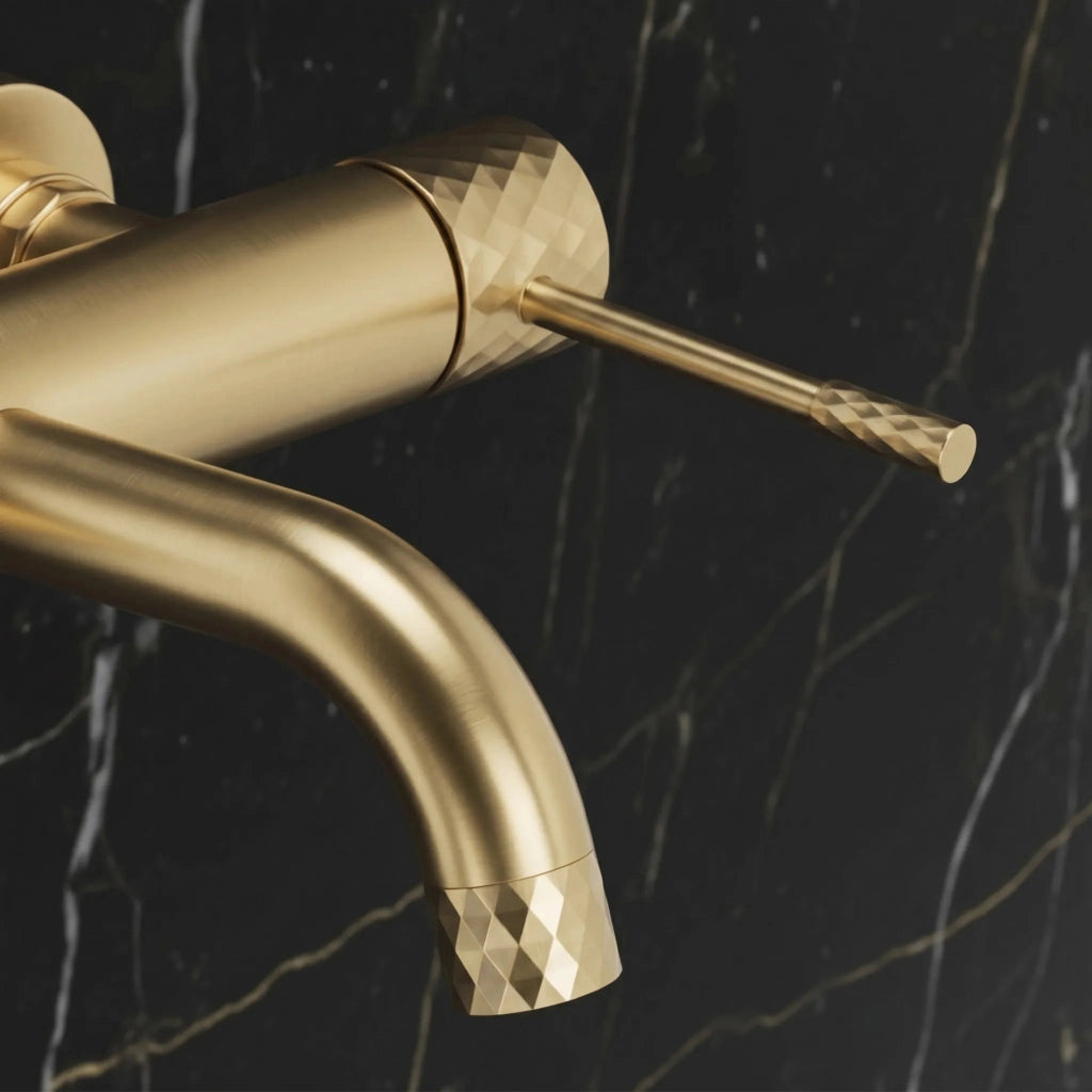 Rubinetto Da Vasca Rea Lungo Diamond Brush Gold
