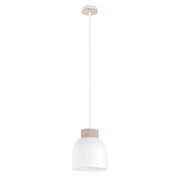 Lampada sospesa VIGO bianca legno 1xE27 Emibig