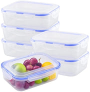 Contenitori in plastica trasparenti con coperchio - 6 pezzi - 1100 ml