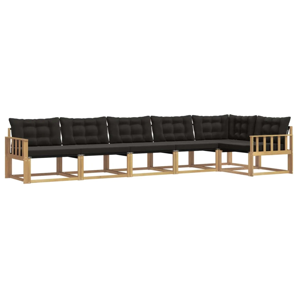 Set di divani da esterno 6 pz Bianco e Nero 3388730