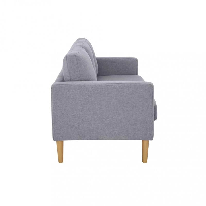 DIVANO A 3 POSTI CON GAMBE IN LEGNO GRIGIO CHIARO 177X73X82CM