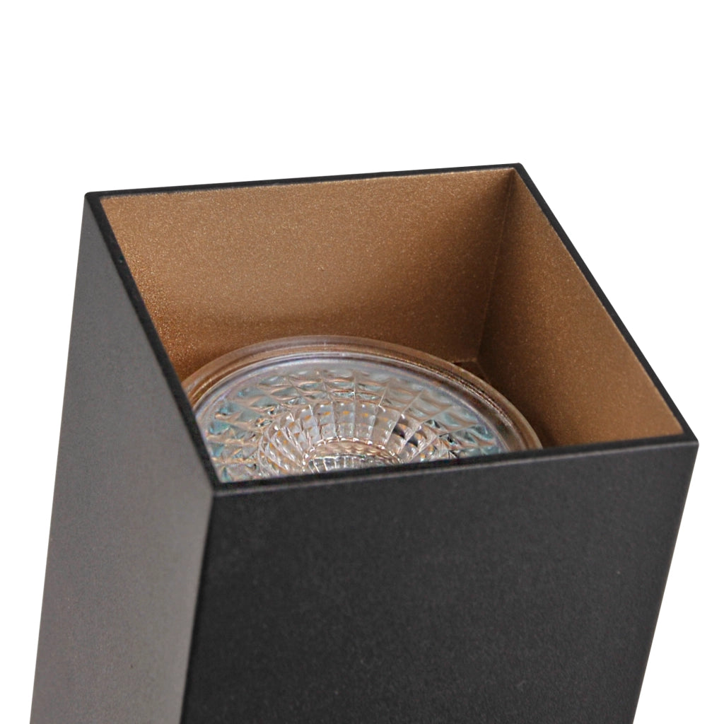 Faretto su binario nero/oro GU10 Square Polux 321756