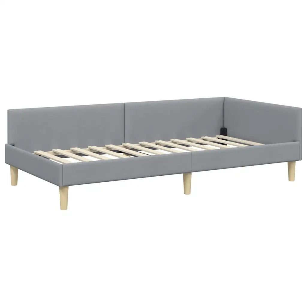 Struttura Letto Angolare con Materasso 2 pcs Grigio chiaro