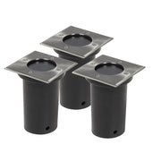 Set di 3 faretti da incasso quadrati per esterni illuminazione decorativa 2402037