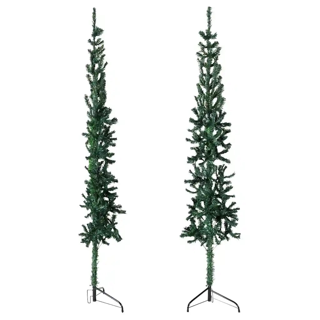 Albero Natale Artificiale Sottile a Metà Supporto Verde 150 cm 344600