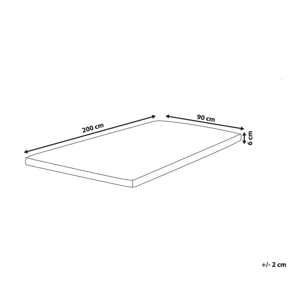 Coprimaterasso in schiuma bianco 90 x 200 cm comfort morbidezza