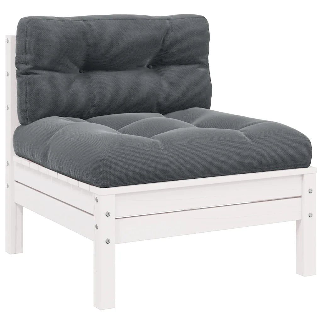 Divano da Giardino a 2 Posti con Cuscini Bianco Legno di Pino 806653