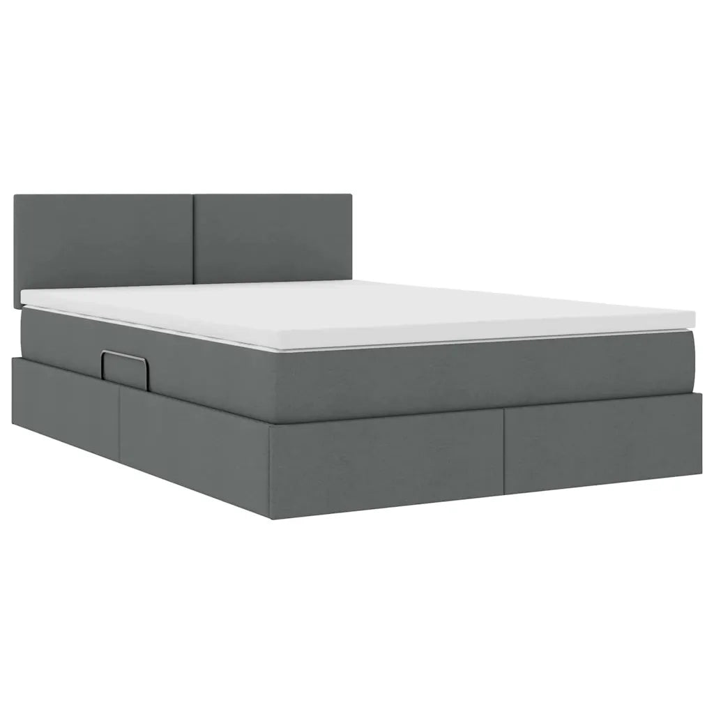 Letto con contenitore e materasso Grigio scuro 140 x 200 cm 3370450