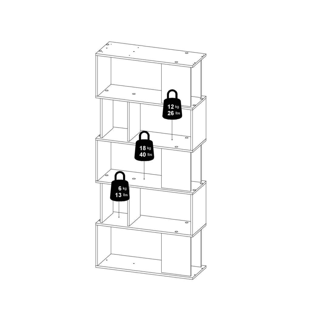 Biblioteca Arg, Libreria 4 Ripiani, 29.5x80x173.5h cm Marrone