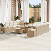 Set Divano da Giardino con cuscino 11 pcs Beige e Crema 3363286