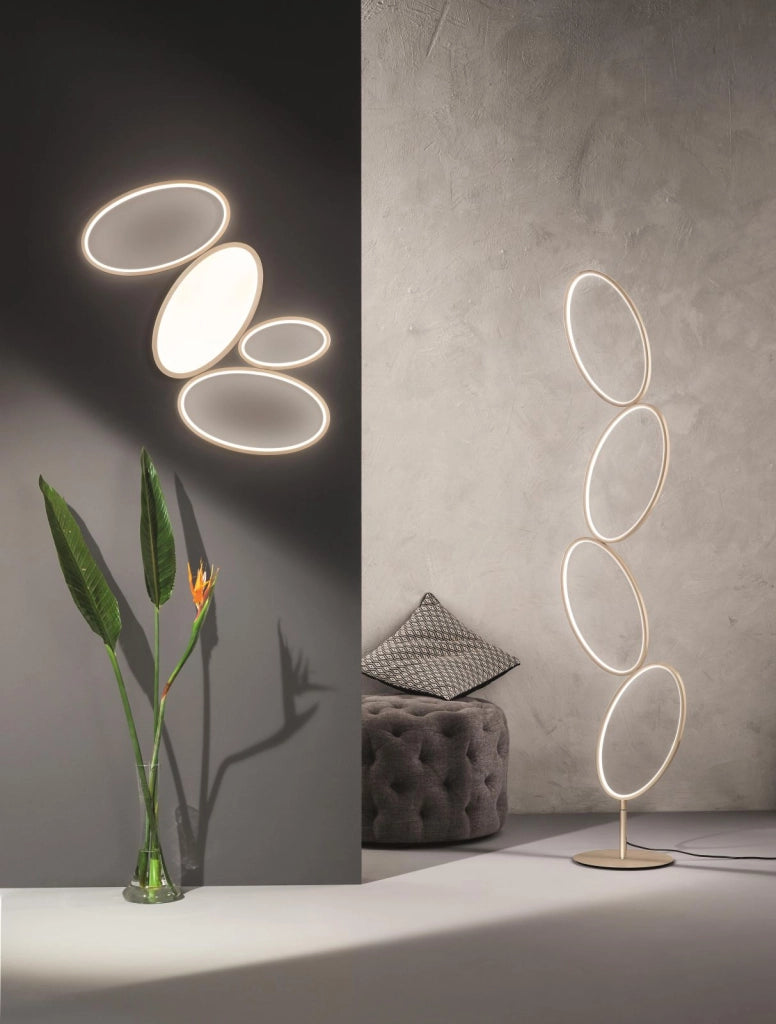 PIANTANA A LED RICE ORO 3000K 1900LM 38W DIMMERABILE H.166CM