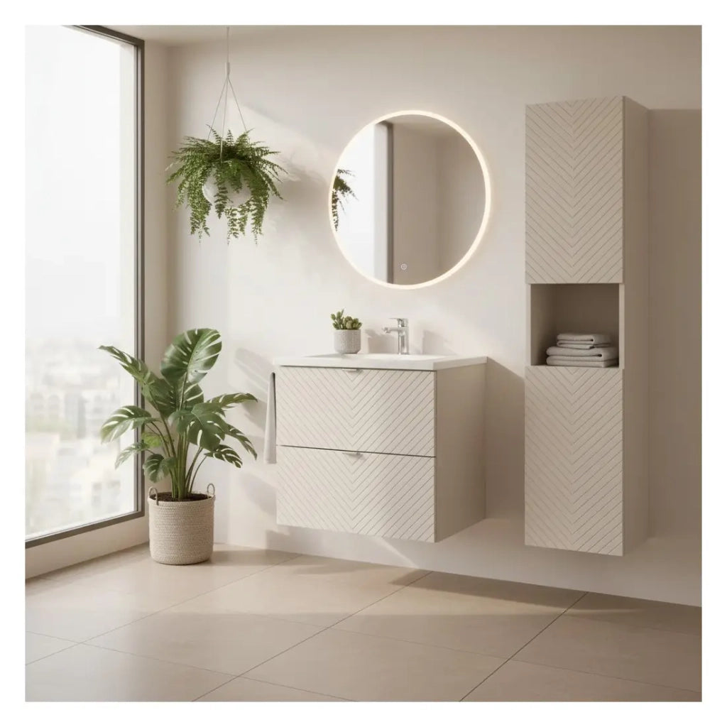 Set da bagno AOKI: mobile sottolavabo 60cm + lavabo incassato bianco