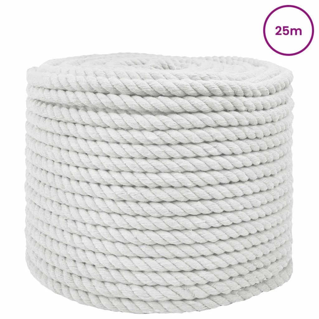 Corda di Cotone 14 mm 25 m Bianco 100% Cotone 42011866