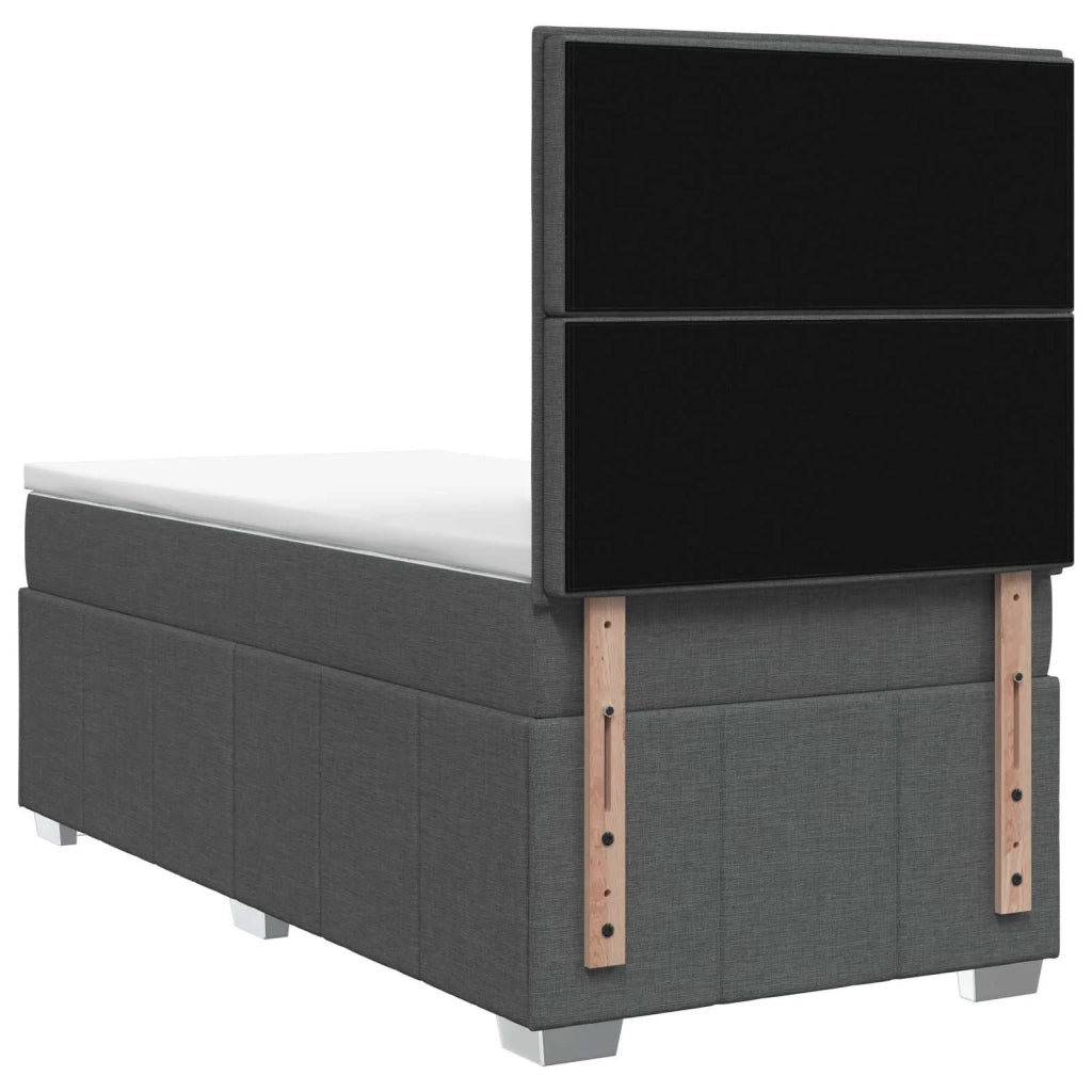 Letto Box Spring LED con Materasso Grigio Scuro 80 x 200 cm 3455466