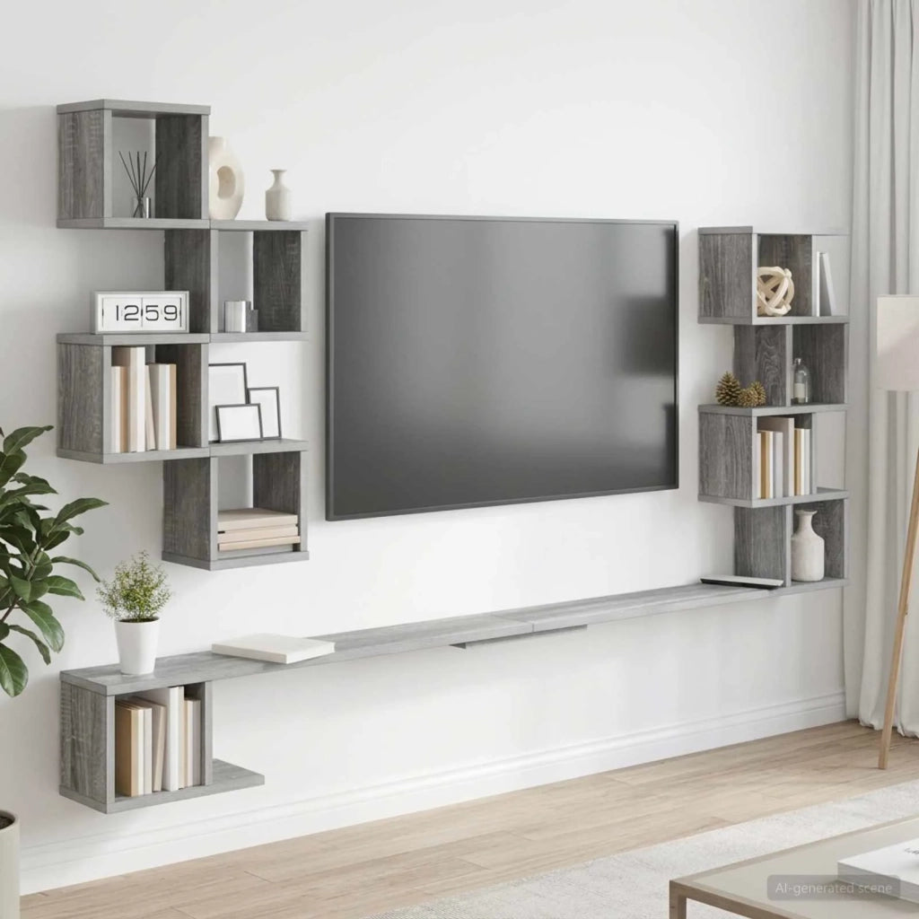 Mensola per TV da muro Sonoma grigio 160 x 15 x 94 cm 8012313